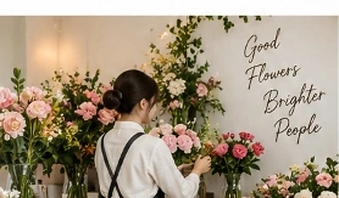 Florist Depok Florist sedang merangkai bunga